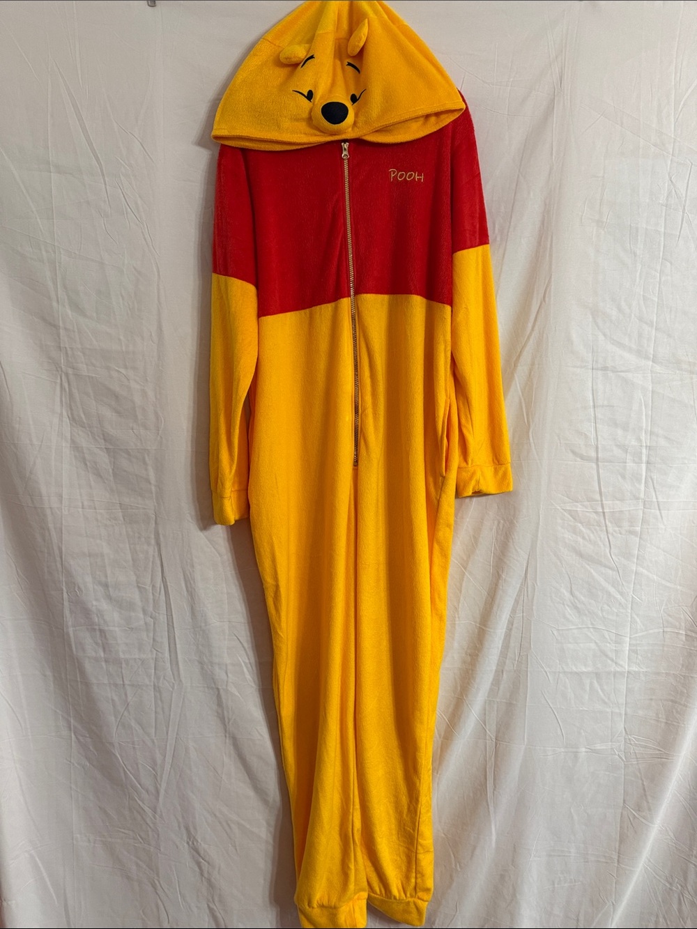 Disney Winnie the Pooh Red and Yellow Fleece Onesie Pajamas